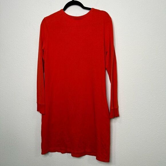Toad & Co Women’s Orange Long Sleeve Thermal Dress Pockets Size M - Picture 9 of 14